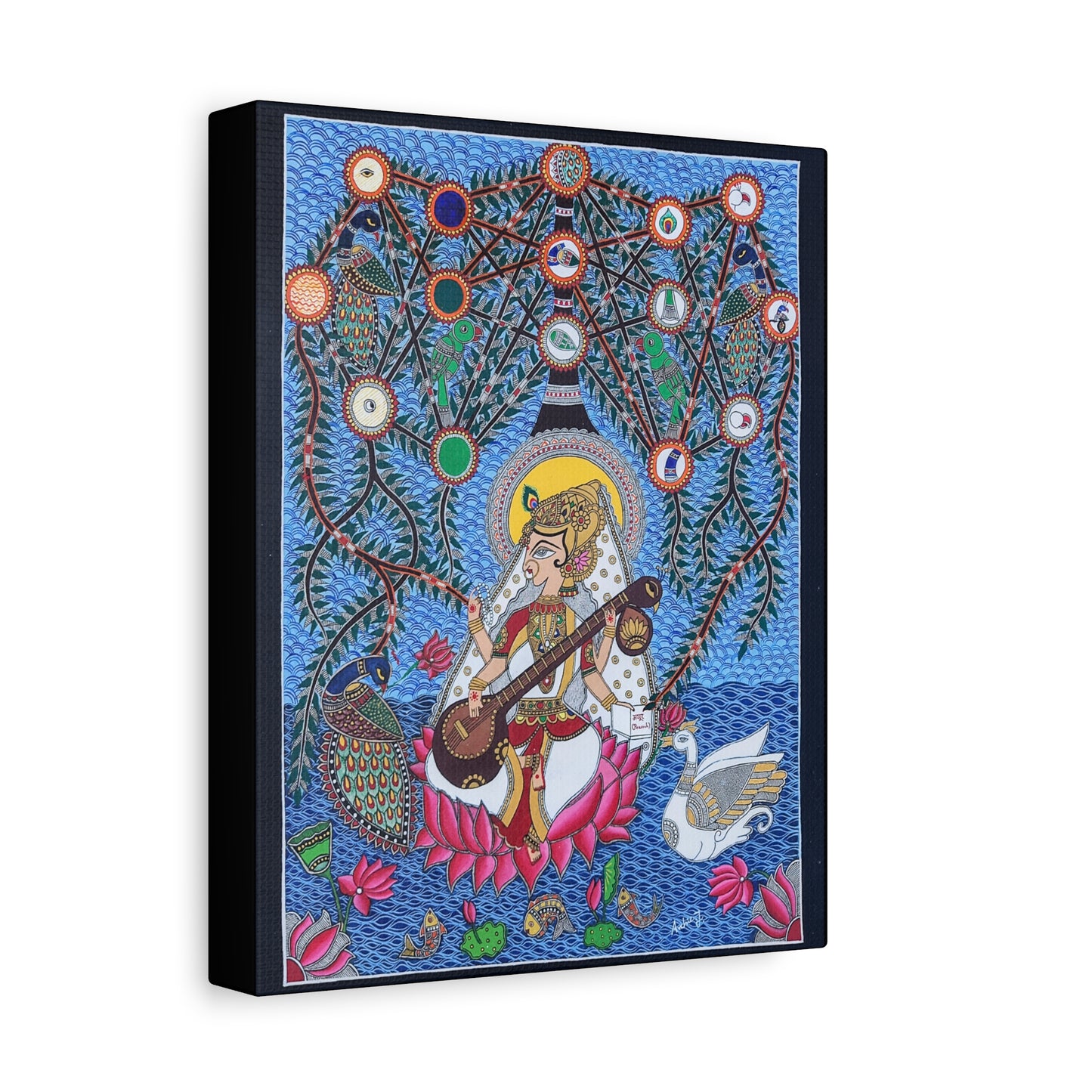 Saraswati Illuminates the Neural Network — Canvas